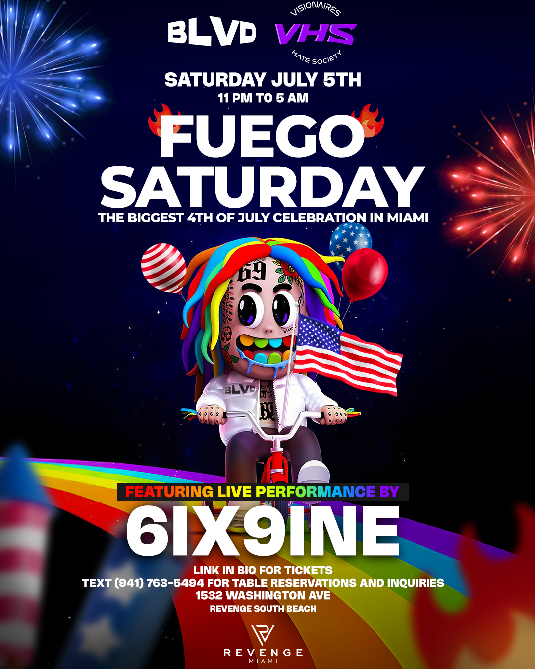 6ix9ine live performance at fuego saturday